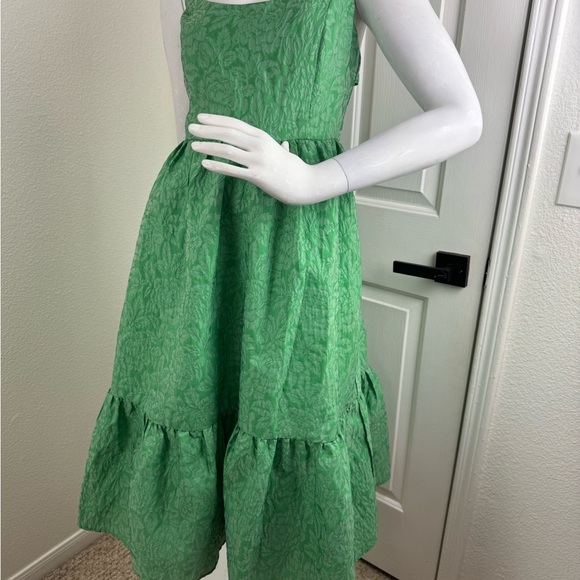 Lulu's Green Tiered Ruffled Midi Sundress Size Medium -#209 - Picture 4 of 16